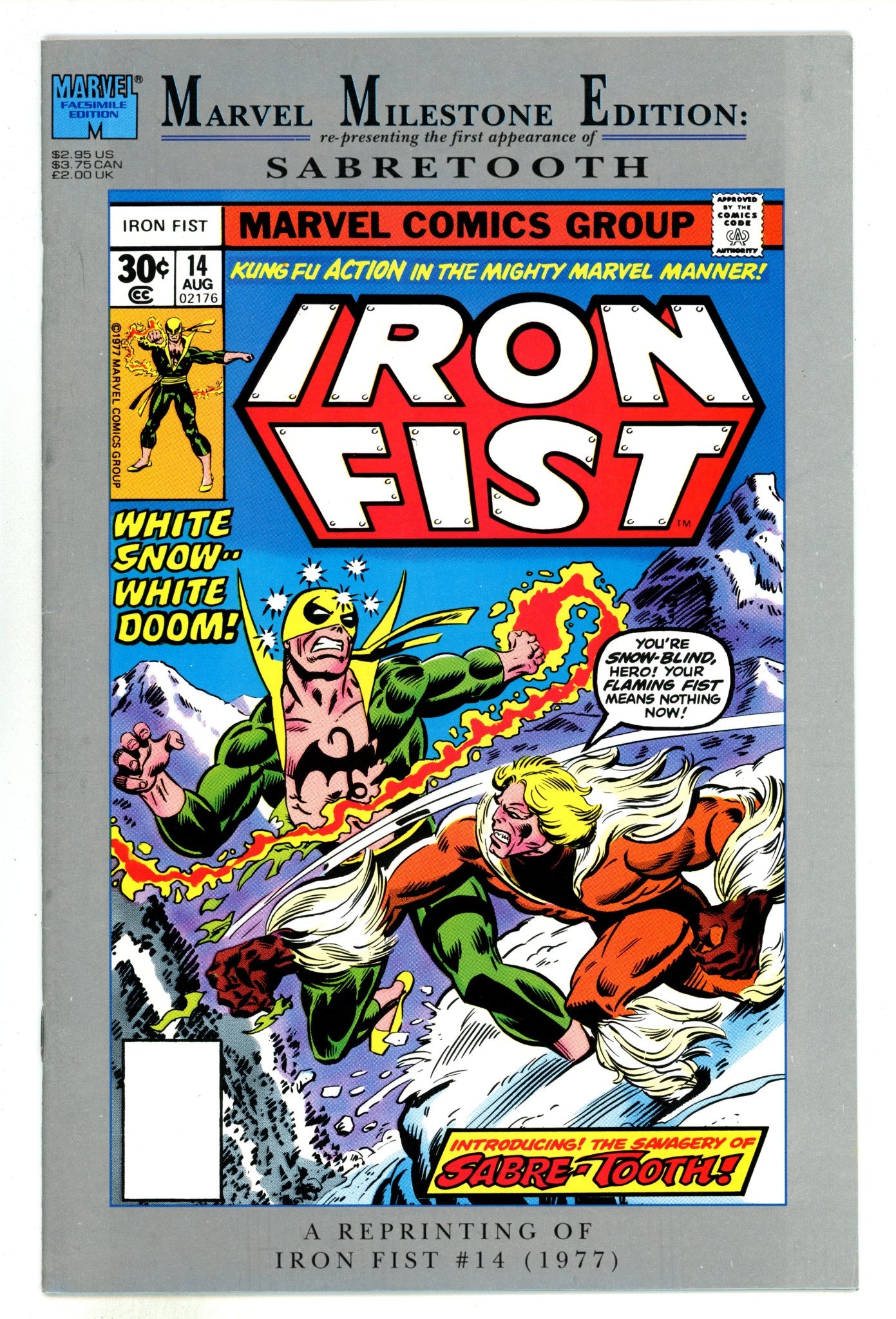Marvel Milestone Edition: Iron Fist #14 14 VF+ (8.5) (1992) Newsstand 