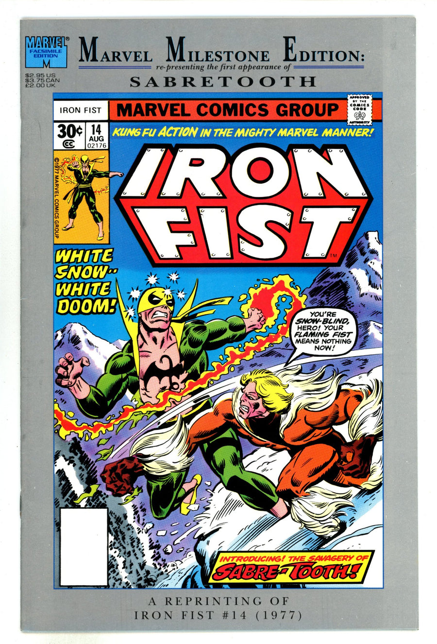 Marvel Milestone Edition: Iron Fist #14 14 VF+ (8.5) (1992) Newsstand 