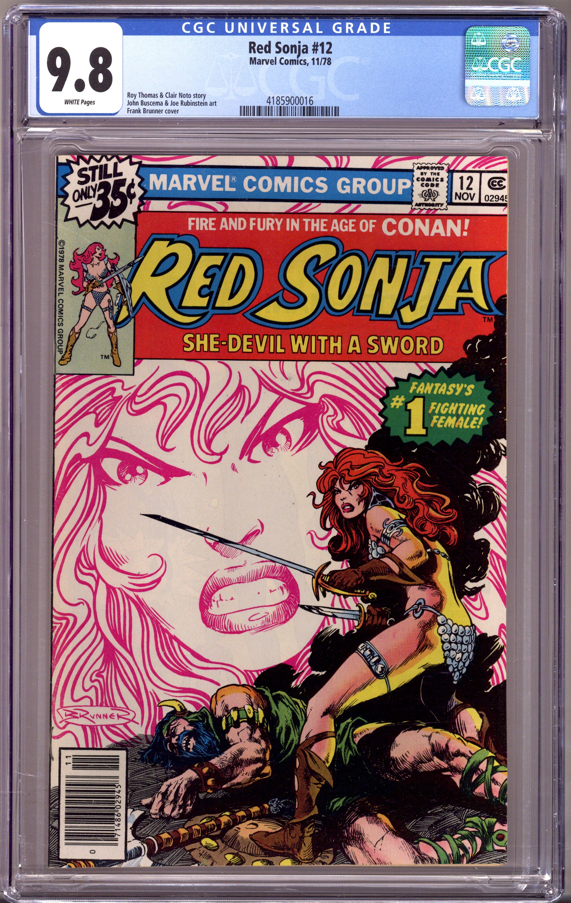 Red Sonja Vol 1 12 CGC 9.8 (NM/M) (1978) 