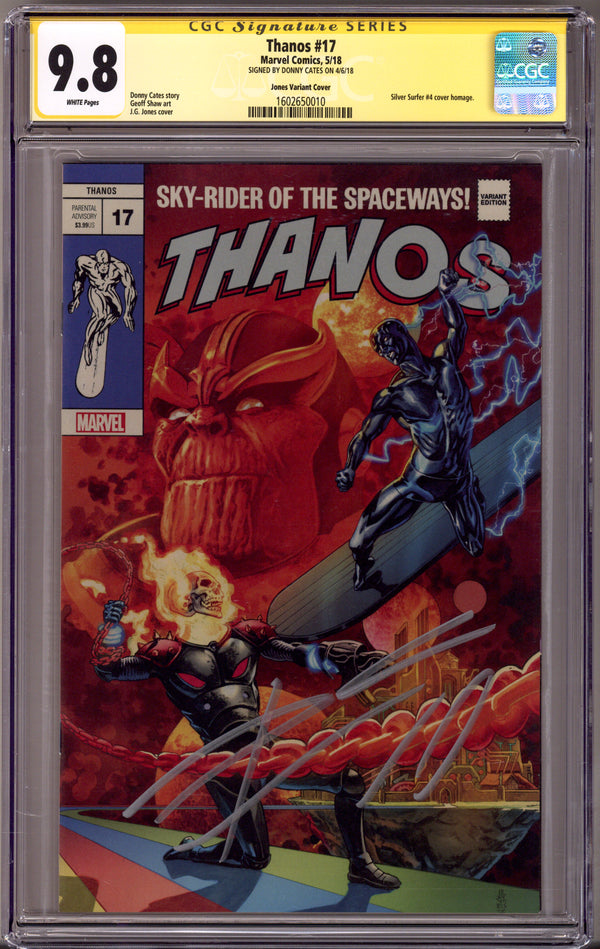 Thanos Vol 2 17 CGC 9.8 (NM/M) (2018) Jones Homage Variant Signed x1 Cover Donny Cates