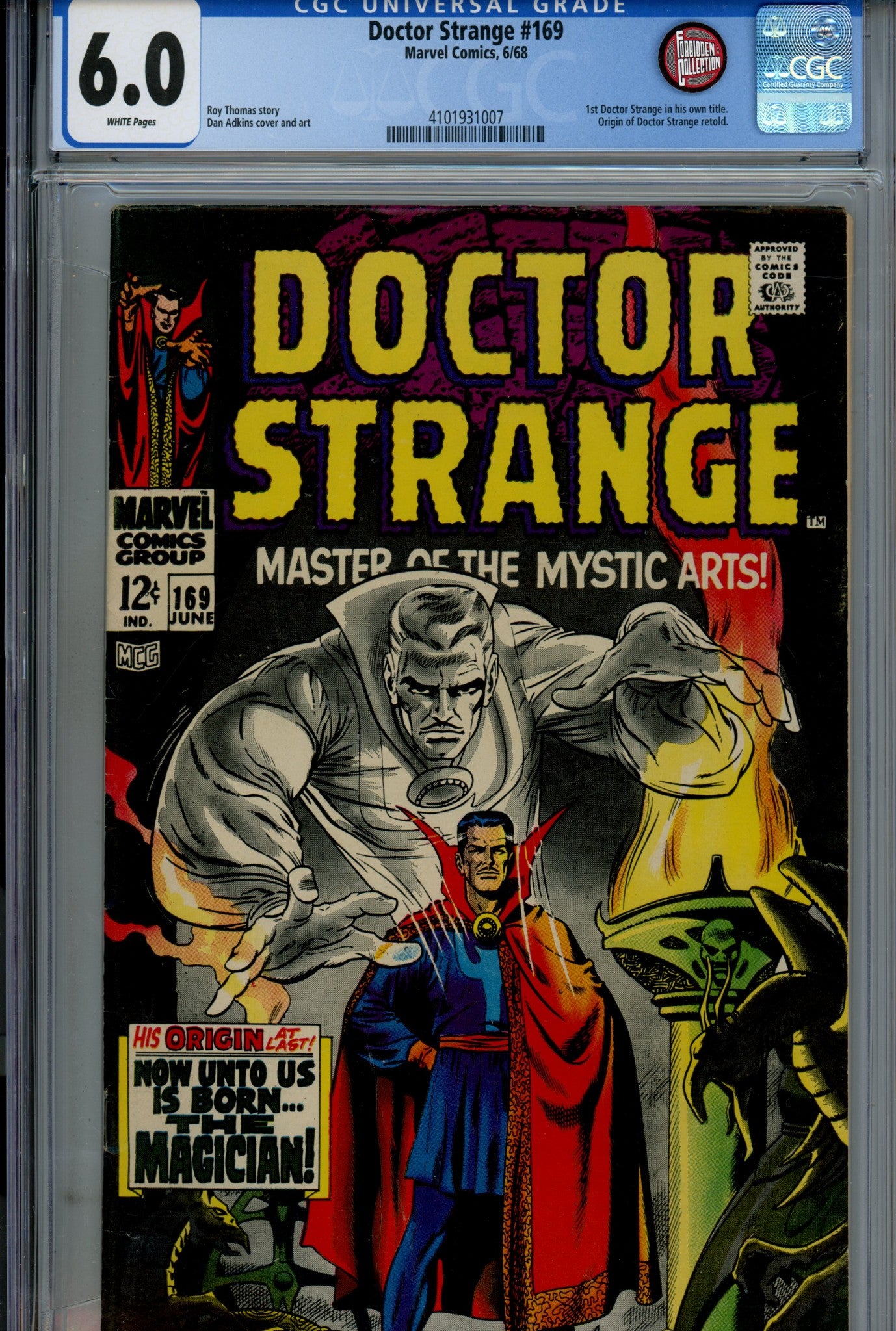 Doctor Strange Vol 1 169 CGC 6.0 (FN) (1968) 