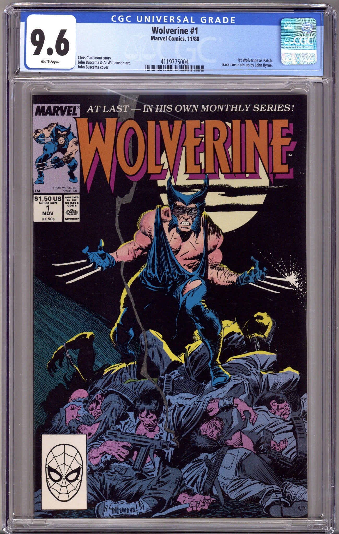 Wolverine Vol 1 1 CGC 9.6 (NM+)   (1988)        