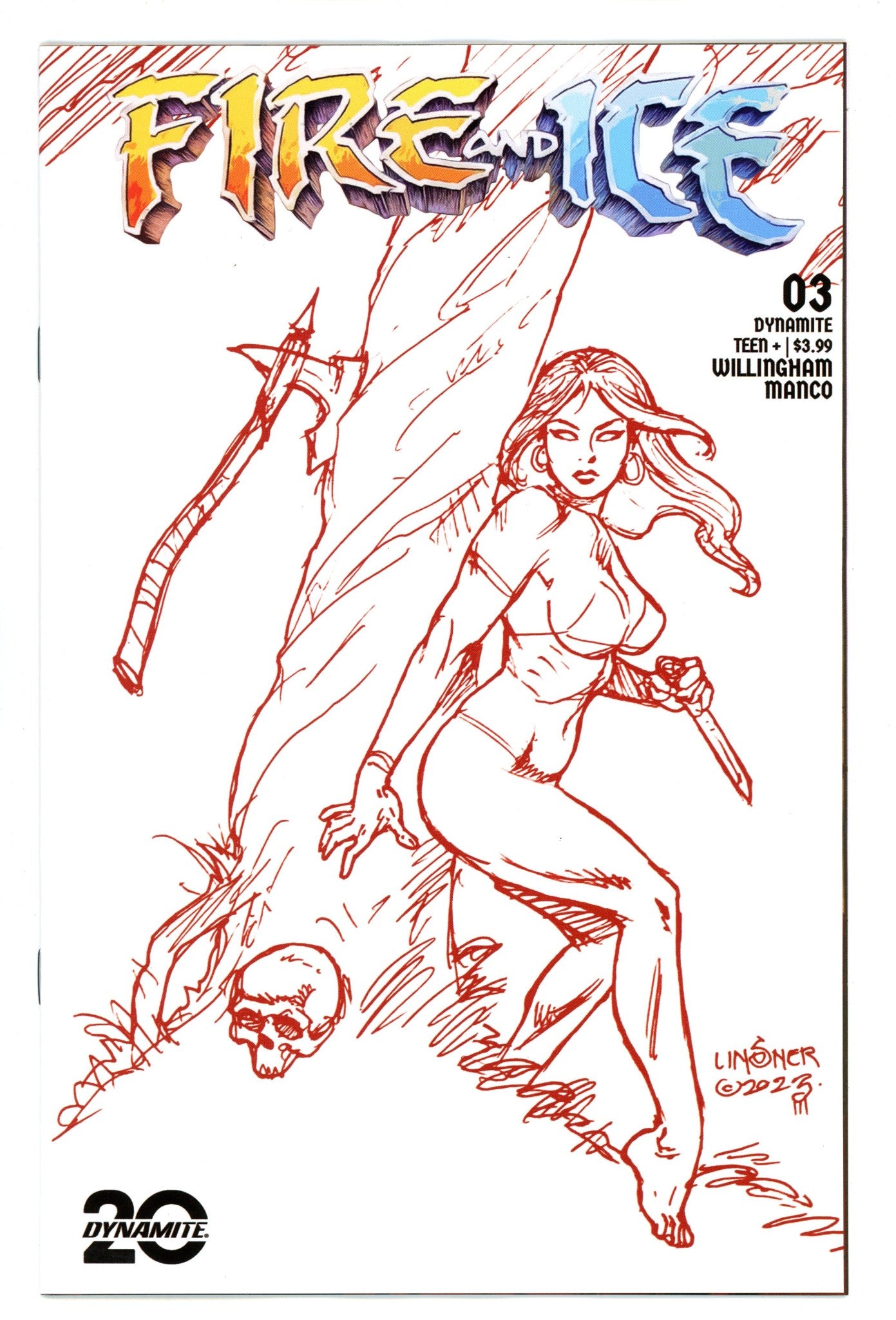 Fire And Ice 3 Linsner Red Line Art Incentive Variant (2024)