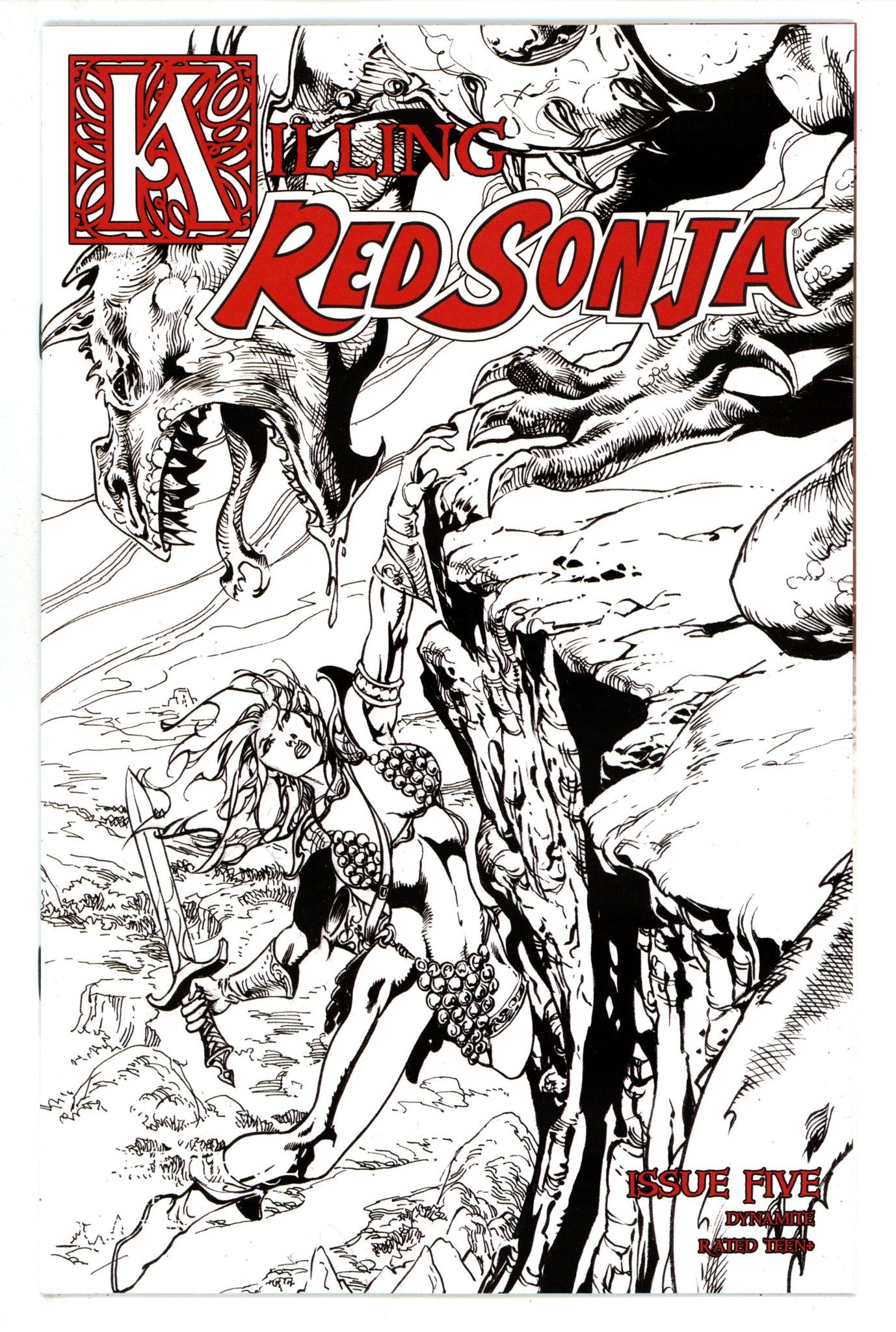 Killing Red Sonja 5 High Grade (2020) Castro B&W Incentive Variant 