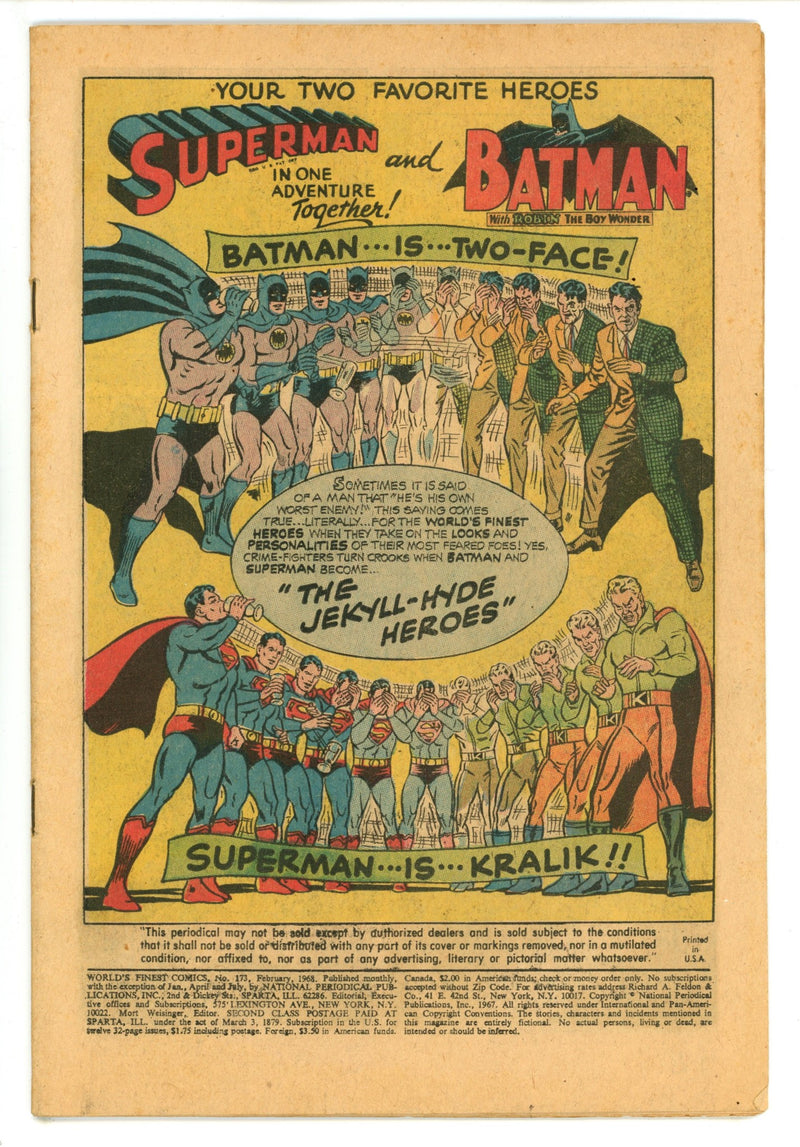 World's Finest Comics 173 Coverless (1968) 