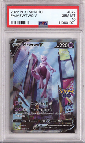 Pokemon Pokemon Go Full Art Mewtwo V PSA Gem Mint 10 (2022)