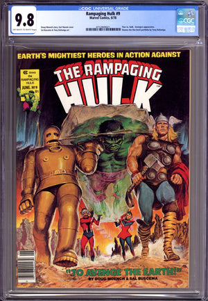 Rampaging Hulk 9 CGC 9.8 (NM/M) (1978)