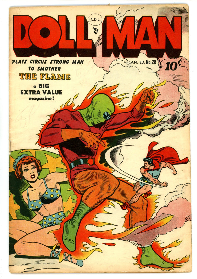 Doll Man 28 VG+ (4.5) (1950) Canadian Edition 