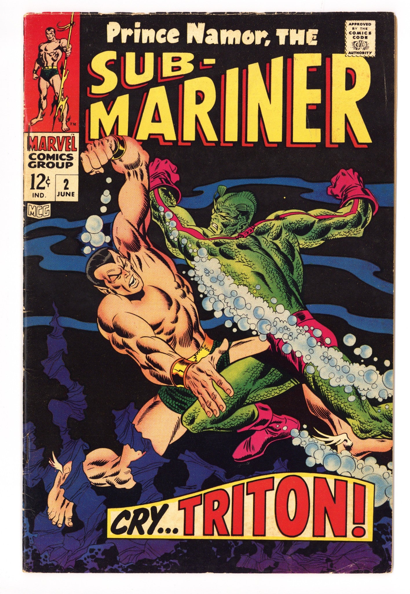 Sub-Mariner Vol 1 2 FN- (5.5) (1968) 
