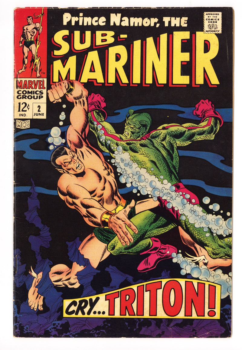 Sub-Mariner Vol 1 2 FN- (5.5) (1968) 