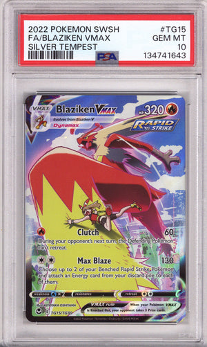 Pokemon Sword & Shield Silver Tempest Full Art/Blaziken Vmax PSA Gem Mint 10 (2022)