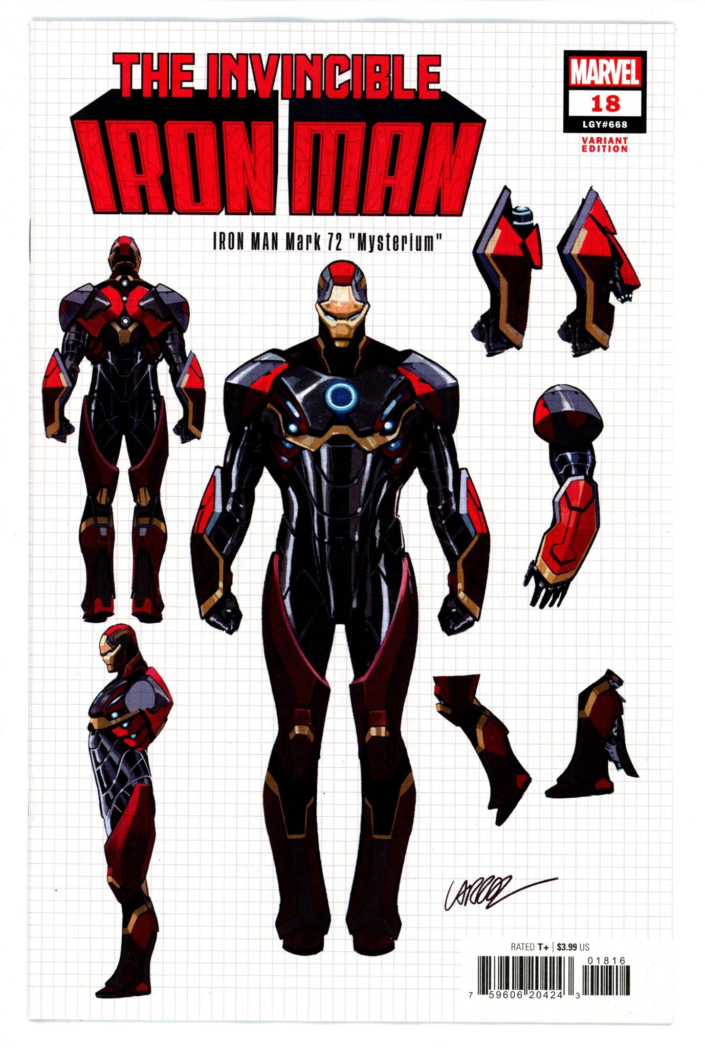 Invincible Iron Man Vol 4 18 Larraz Design Incentive Variant NM- (2024)
