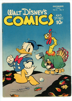 Walt Disney's Comics and Stories Vol 6 3 (63) FN- (5.5) (1945) 