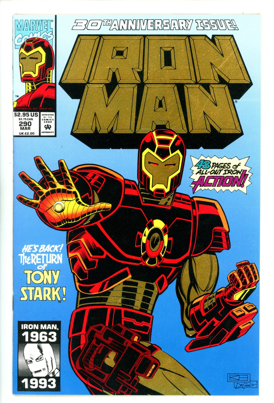 Iron Man Vol 1 290 High Grade (1993) 