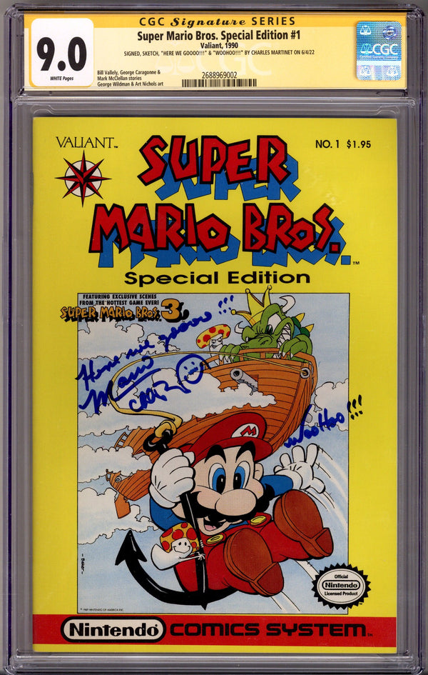 Super Mario Bros. Special Edition 1 CGC 9.0 (VF/NM) (1990) Signed / Remarked x1 Cover Charles Martinet