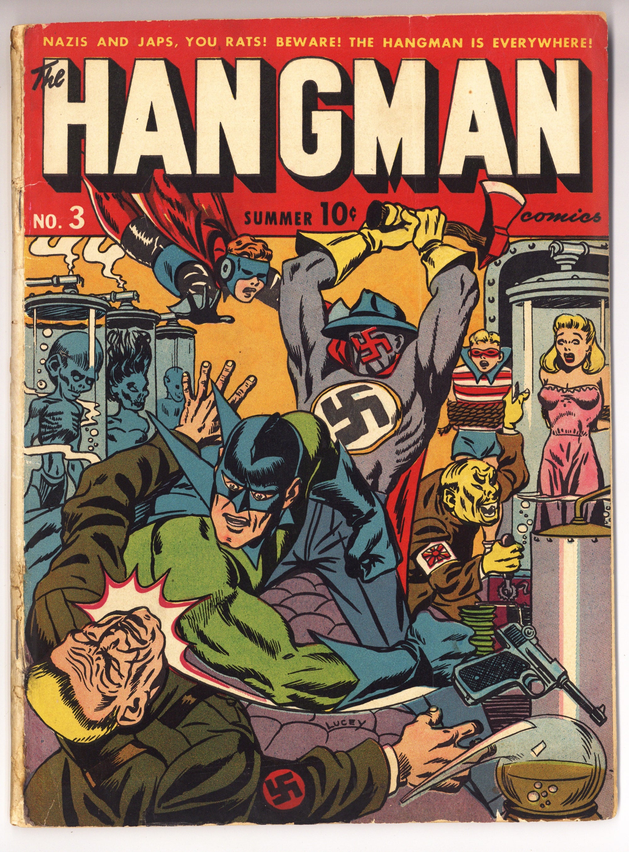 Hangman Comics 3 VG (4.0) Colour Touch, Piece Added, Tear Sealed, Reinforced (1942) 