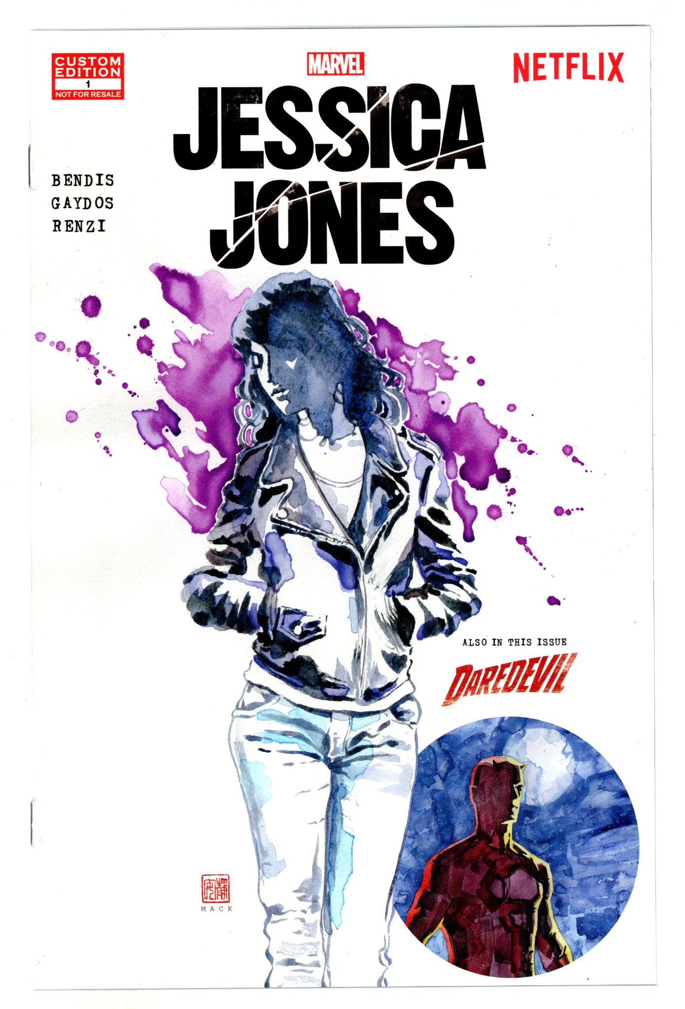 Jessica Jones 1 VF+ (8.5) Custom Edition (2016) Mack Variant 