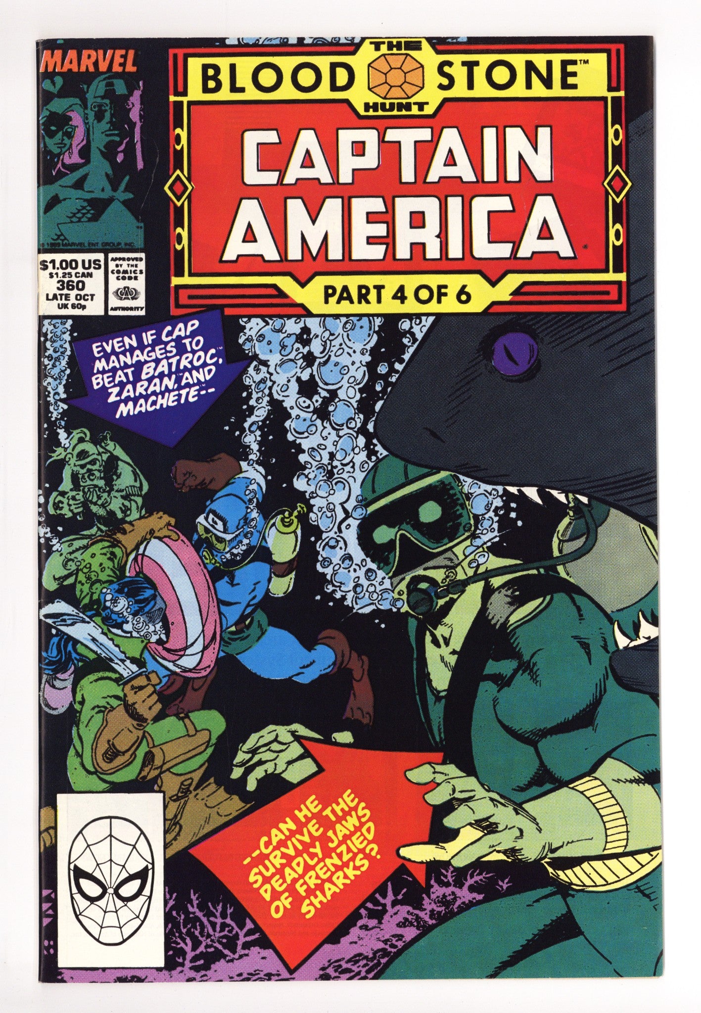 Captain America Vol 1 360 VF+ (8.5) (1989) 
