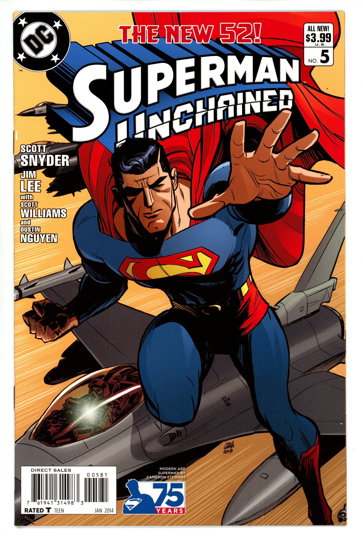 Superman Unchained 5 Mid Grade (2014) Stewart Incentive Variant 