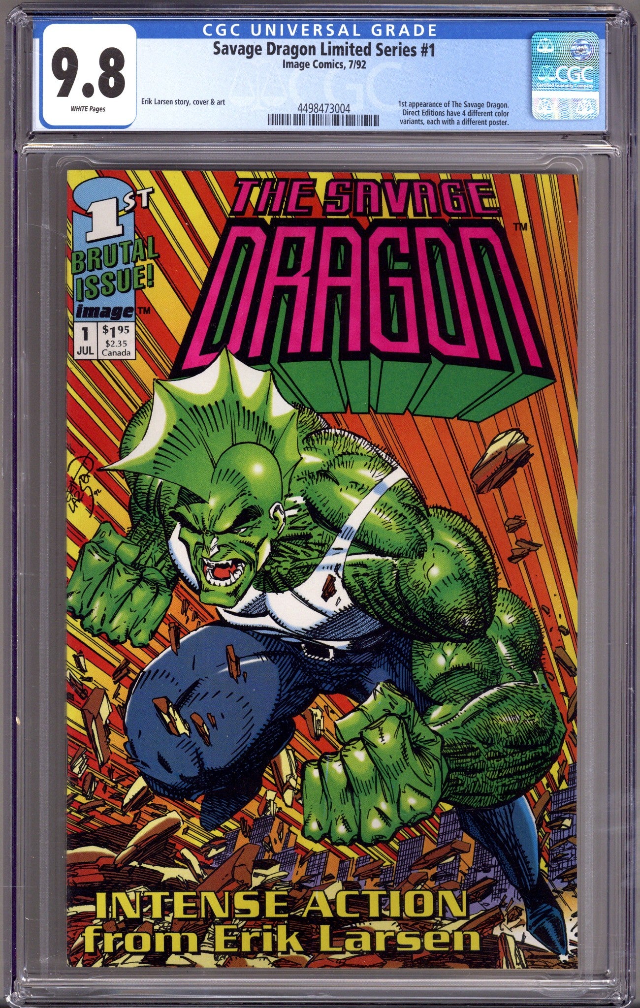 The Savage Dragon Vol 1 1 CGC 9.8 (NM/M) Green Logo (1992) 