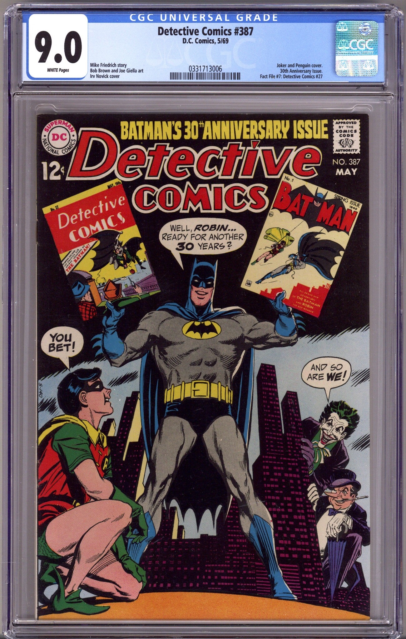 Detective Comics Vol 1 387 CGC 9.0 (VF/NM) (1969) 
