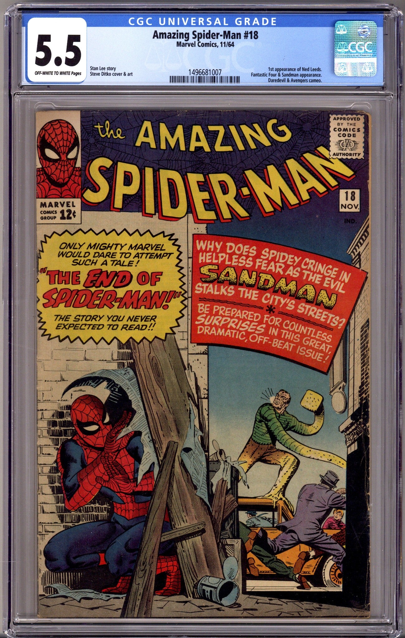 The Amazing Spider-Man Vol 1 18 CGC 5.5 (FN-) (1964) 