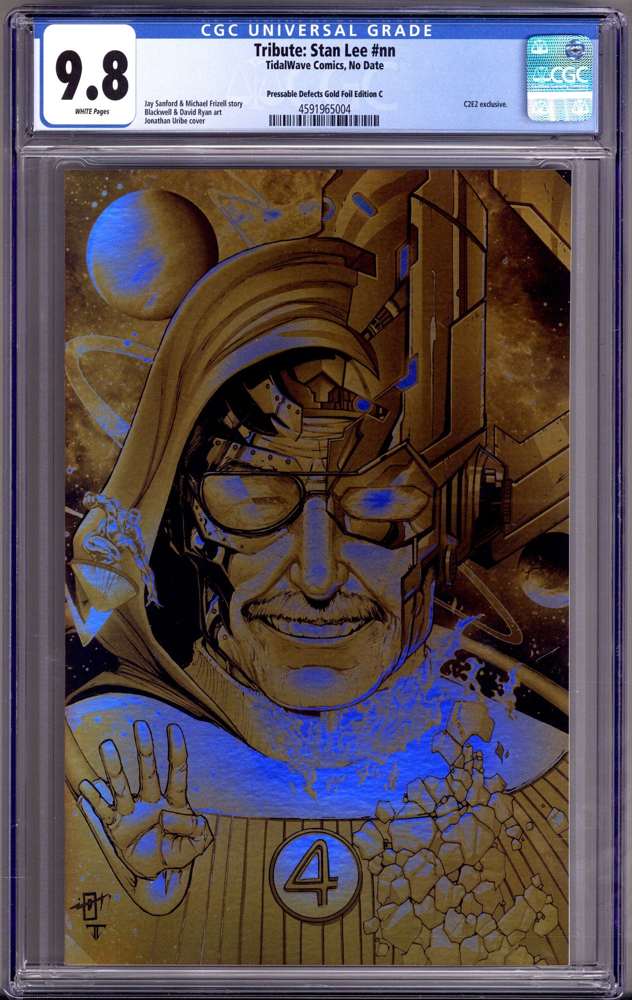 Tribute: Stan Lee [nn] CGC 9.8 (NM/M) (2020) Uribe Gold Foil Exclusive Variant 
