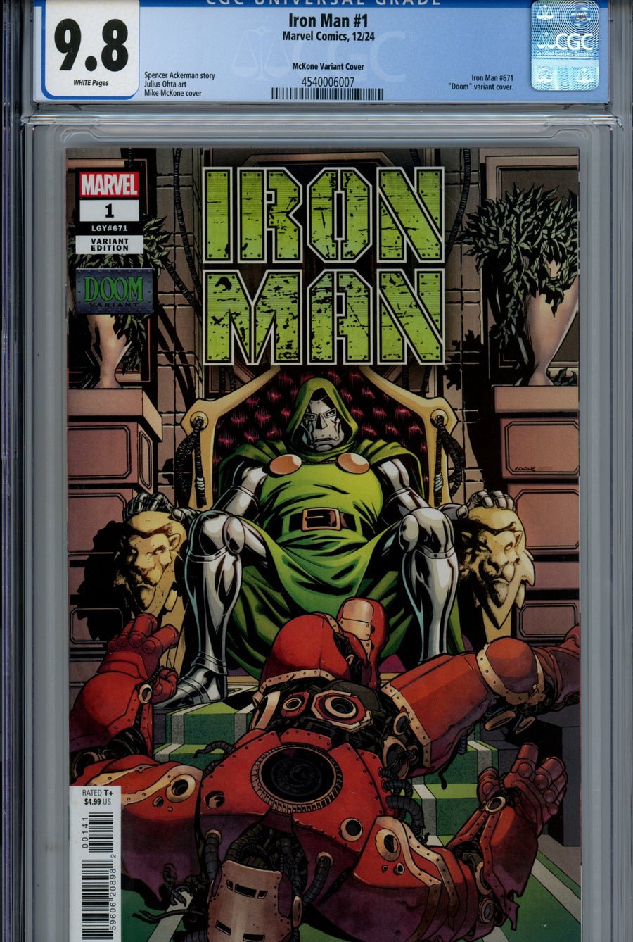Iron Man Vol 7 1 CGC 9.8 (NM/M) (2024) McKone Variant 