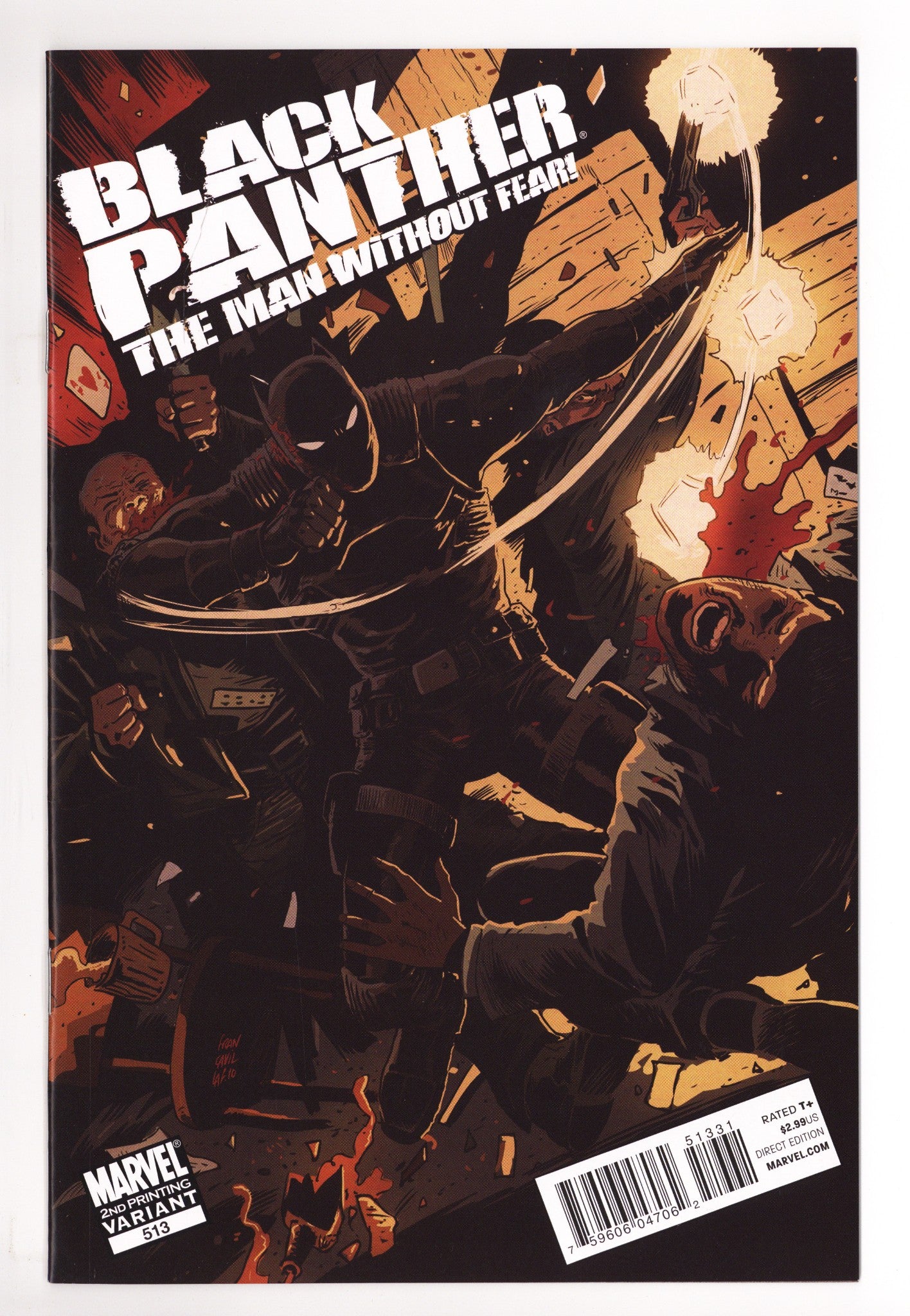 Black Panther: The Man without Fear 513 NM- (9.2) (2011) 2nd Print 