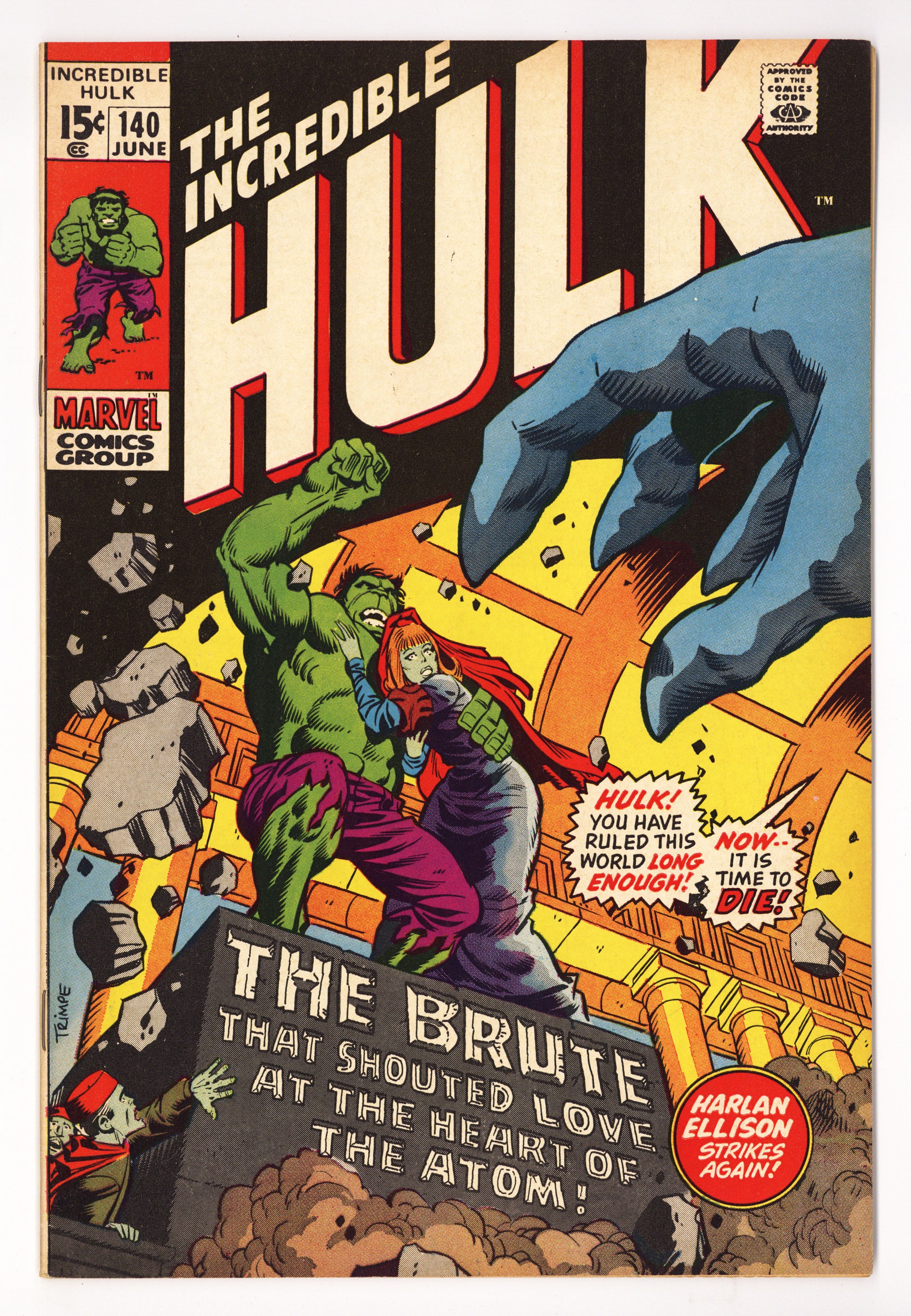 The Incredible Hulk Vol 1 140  VF+ (8.5)   (1971)        