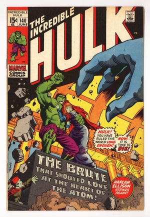 The Incredible Hulk Vol 1 140  VF+ (8.5)   (1971)