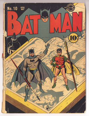 Batman Vol 1 10 GD (2.0) Cover Detached (1942)