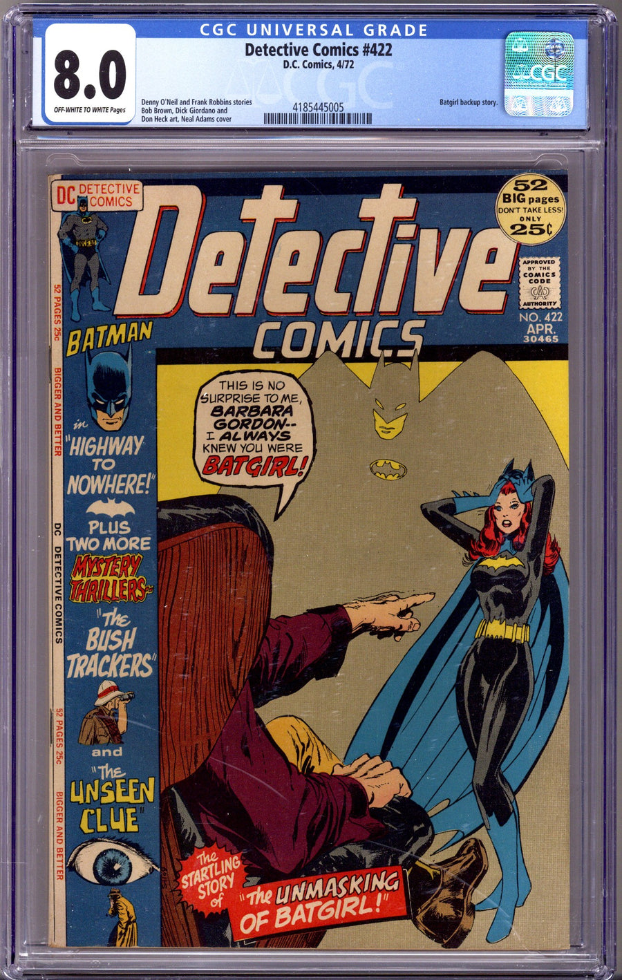 Detective Comics Vol 1 422 CGC 8.0 (VF) (1972) 