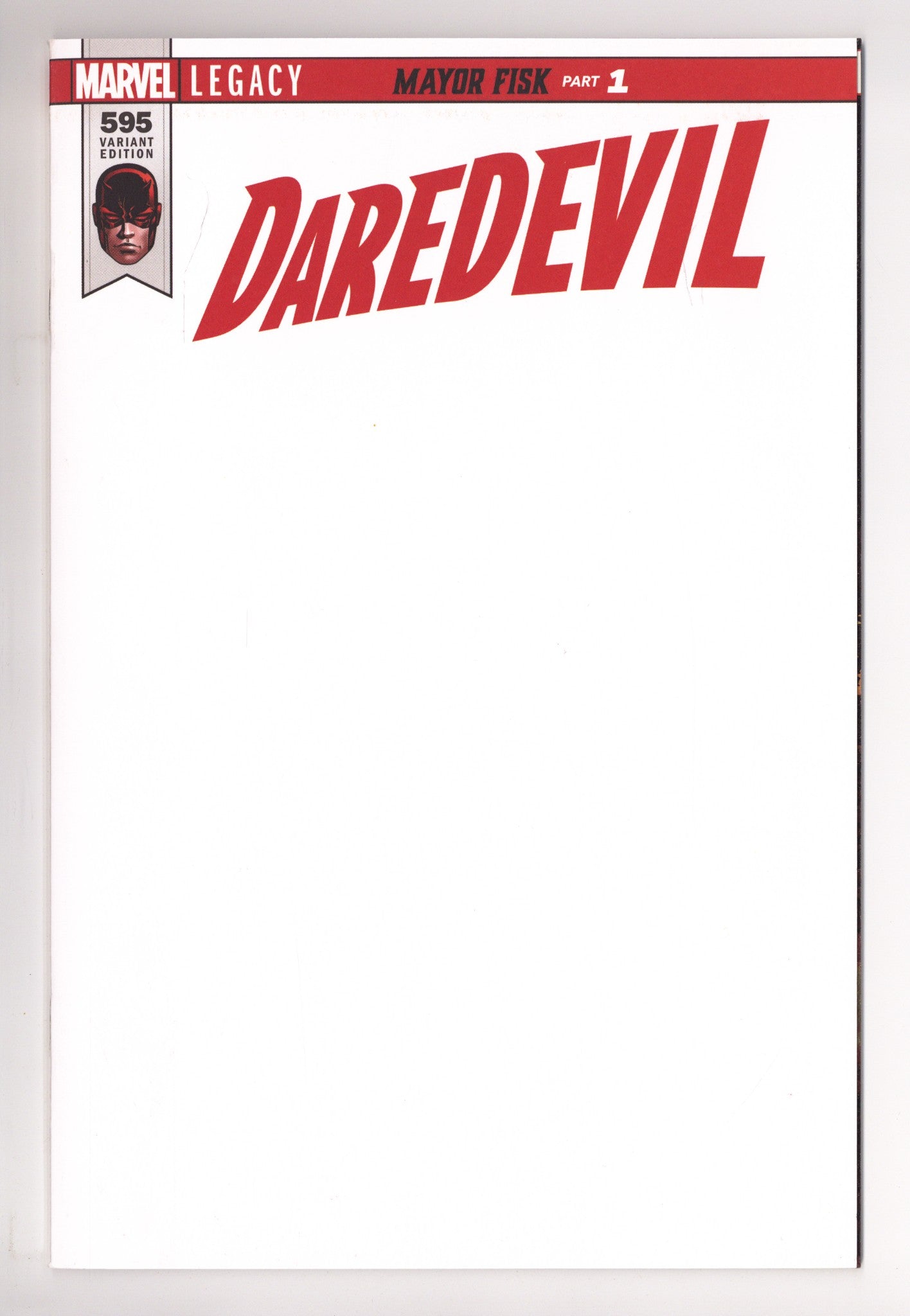 Daredevil Vol 5 595 NM- (9.2) (2018) Blank Variant 