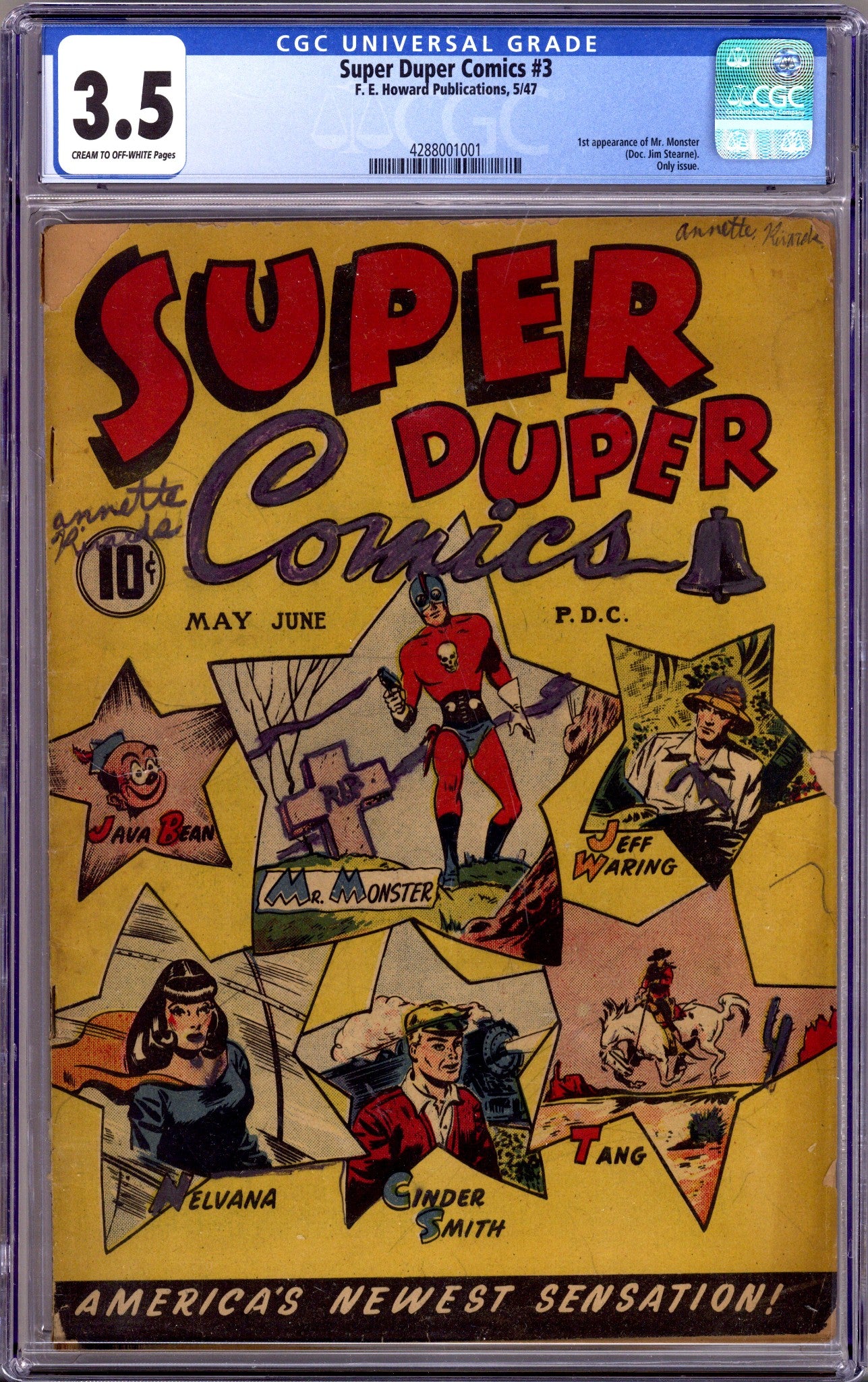 Super Duper Comics 3 CGC 3.5 (VG-) (1947)