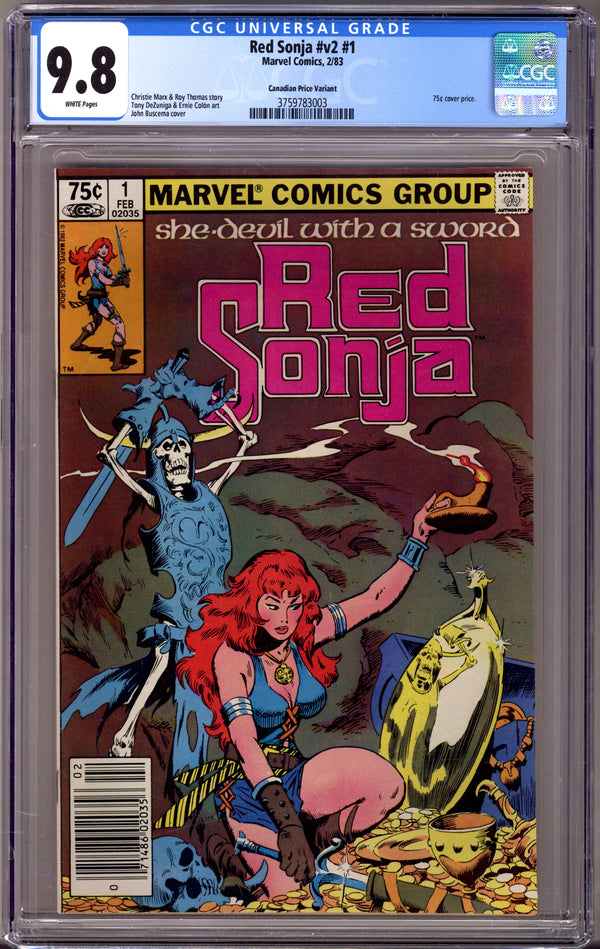 Red Sonja Vol 2 1 CGC 9.8 (NM/M) (1983) Canadian Price Variant