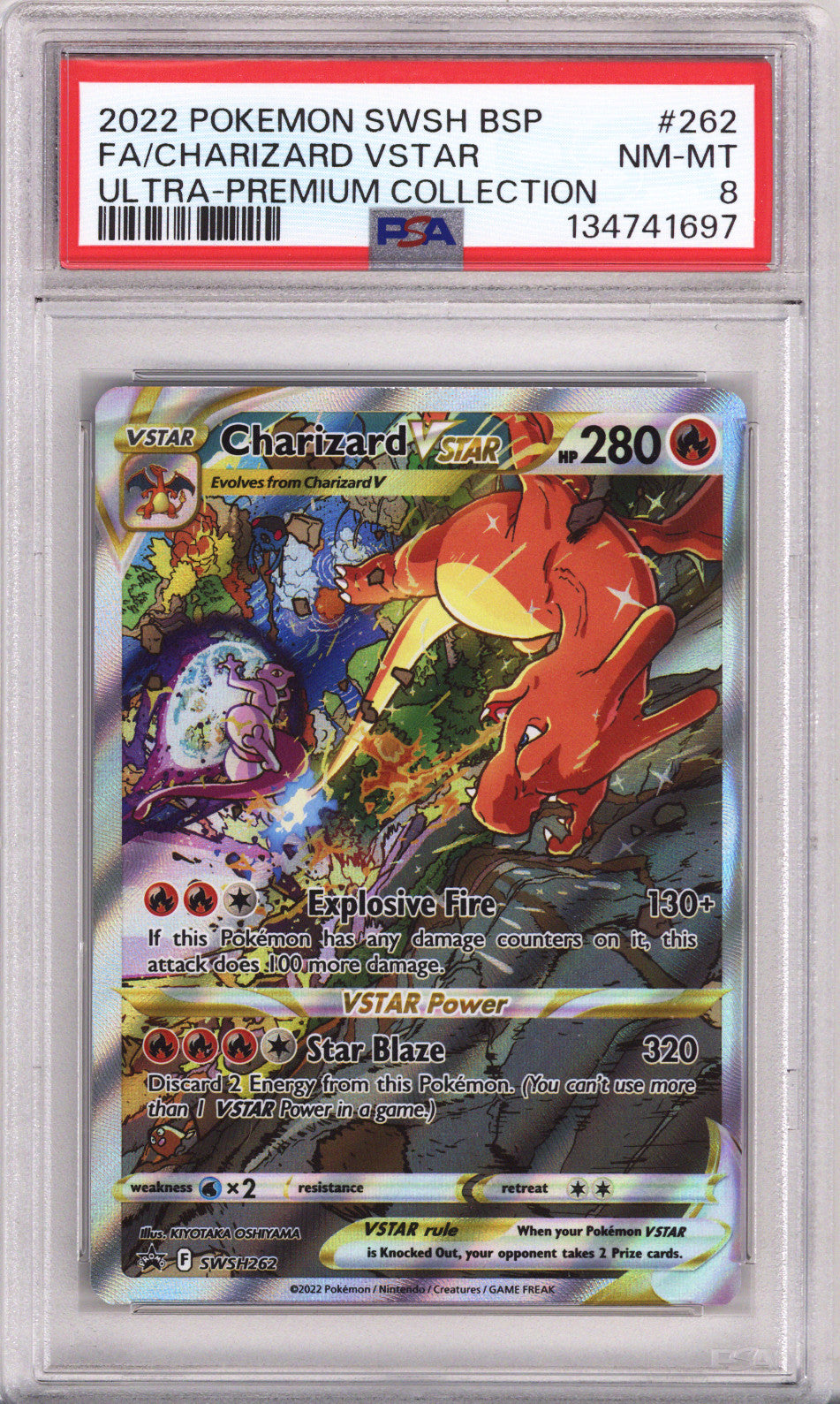 Pokemon Black Star Promo Sword & Shield Full Art/Charizard Vstar Sword & Shield Ultra-Premium Collection-Charizard PSA Near Mint-Mint 8 (2022)