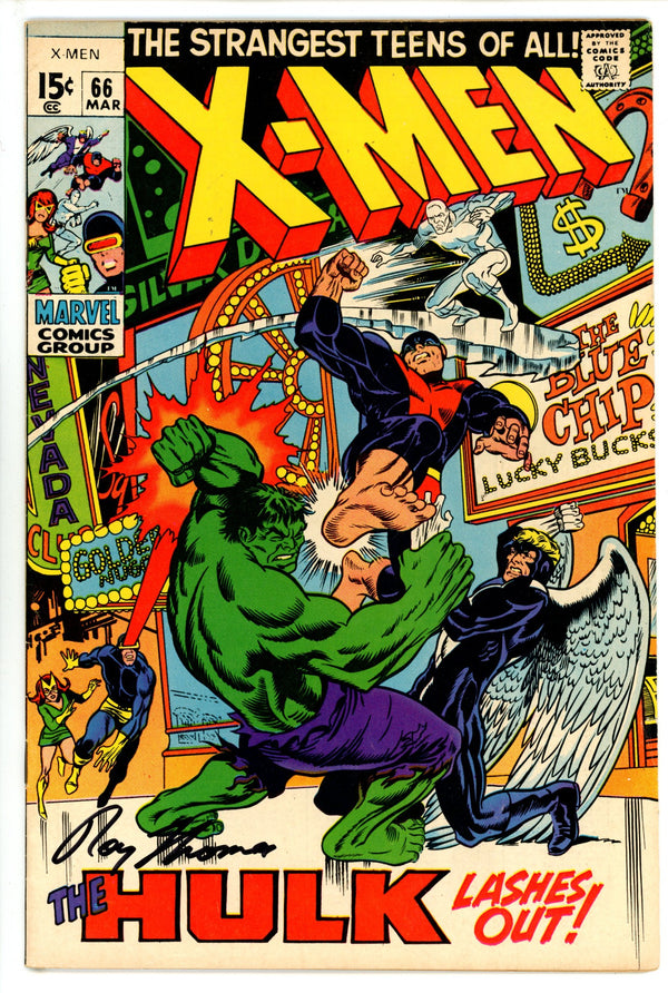 The X-Men Vol 1 66 VF- Signed Roy Thomas (1970)