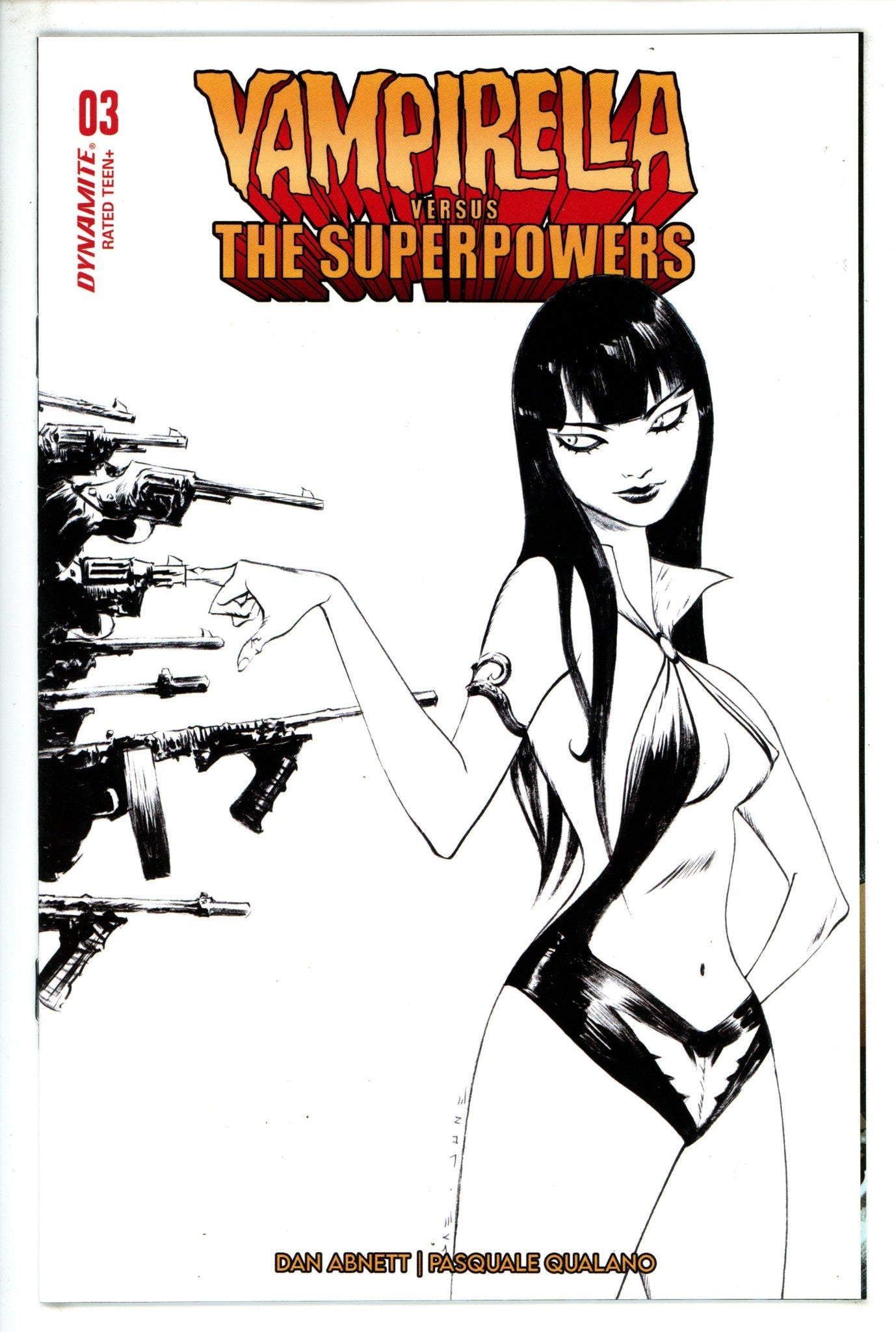 Vampirella Versus The Superpowers 3 Lee B&W Variant (2023)