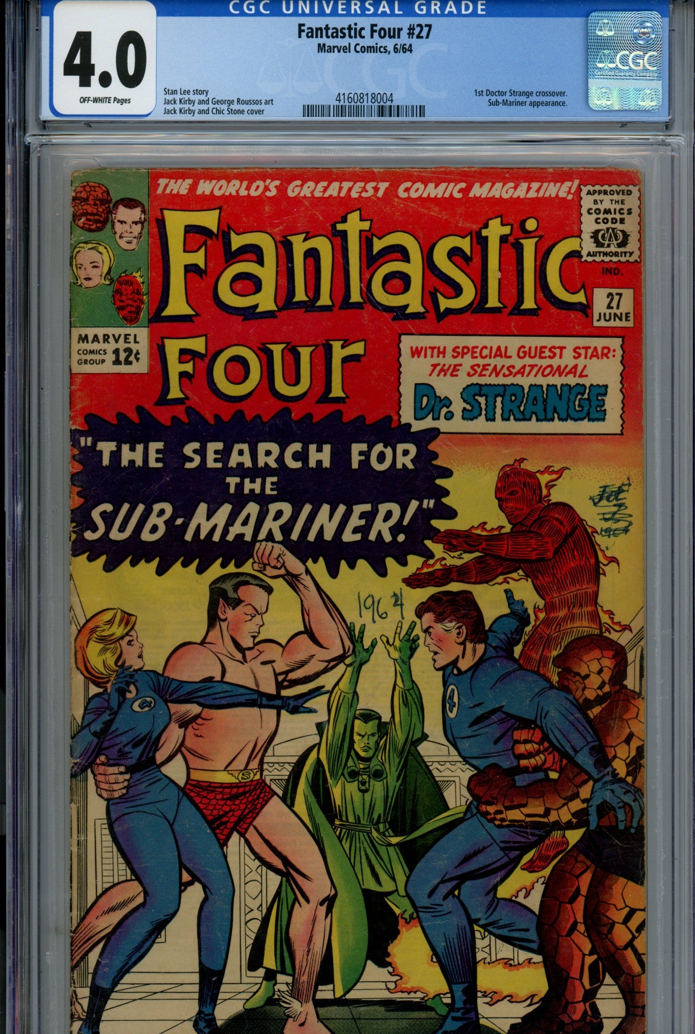 Fantastic Four Vol 1 27 CGC 4.0 (VG) (1964) 