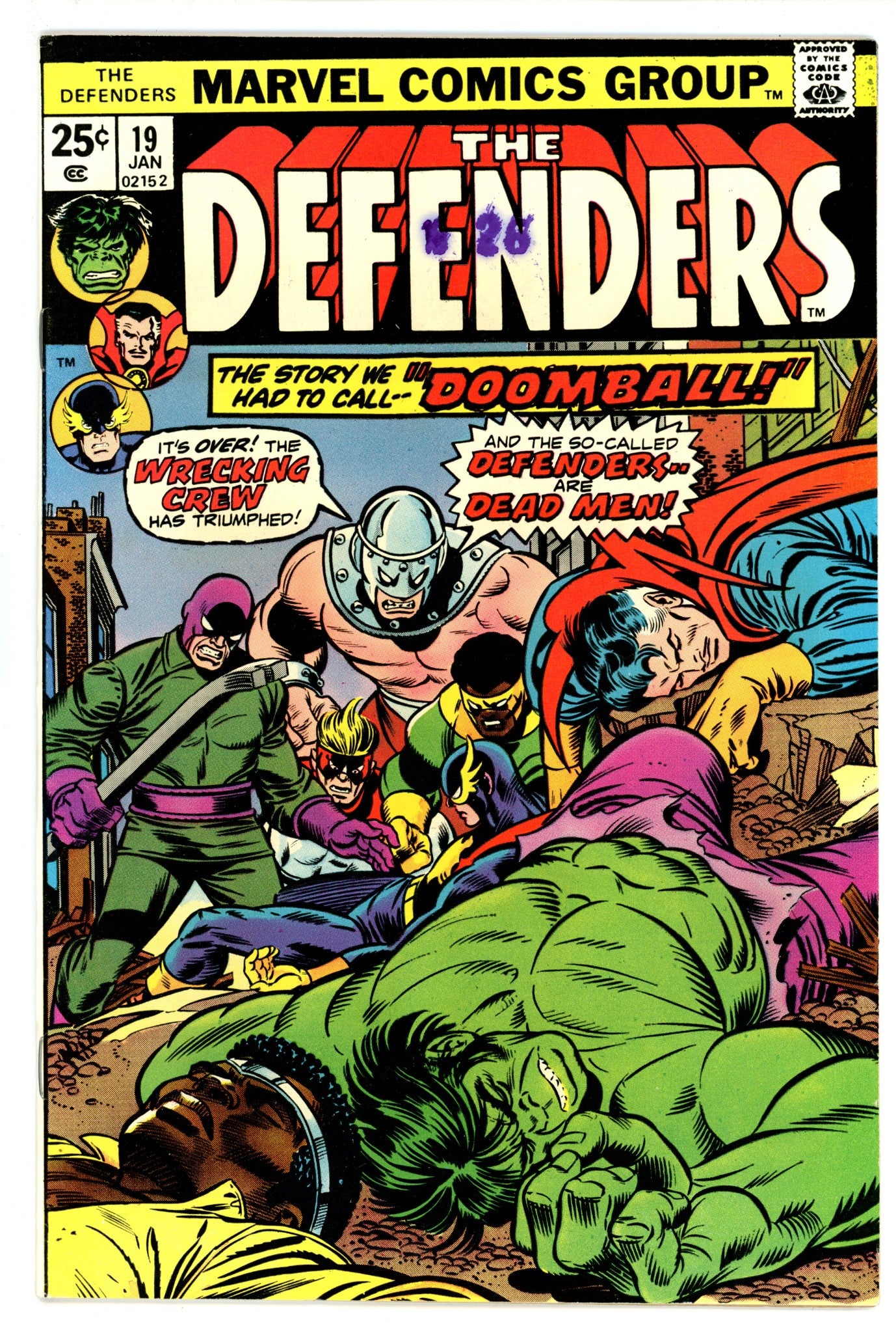 The Defenders Vol 1 19 FN+ (6.5) (1975) 