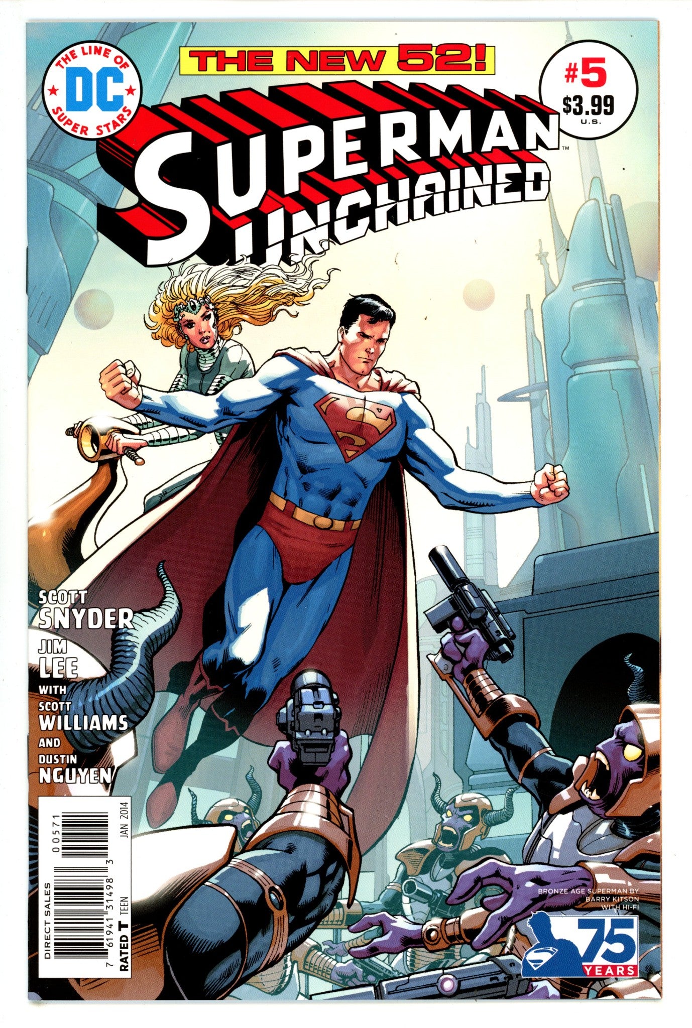 Superman Unchained 5 High Grade (2014) Kitson Incentive Variant 