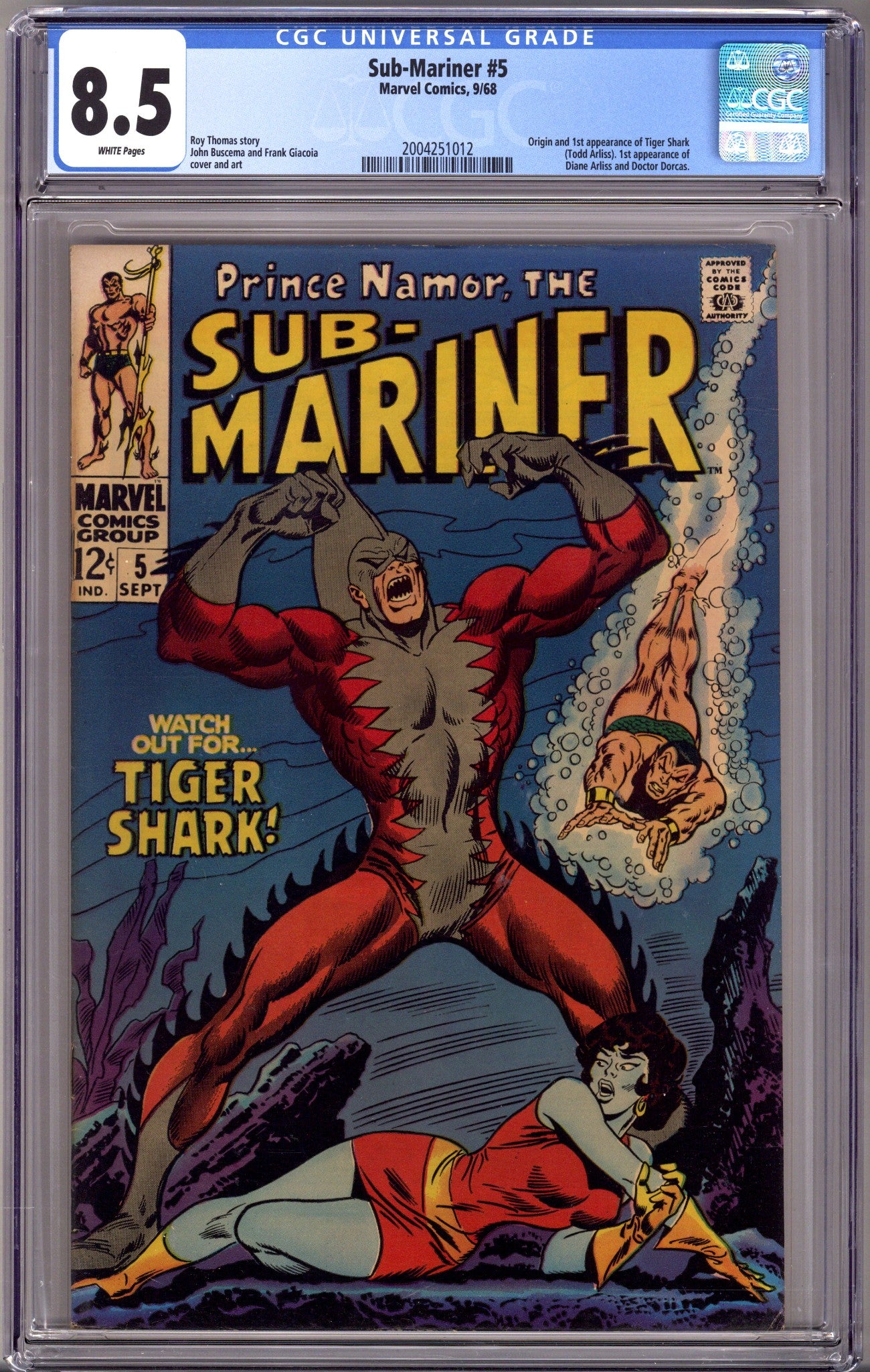 Sub-Mariner Vol 1 5 CGC 8.5 (VF+) (1968) 