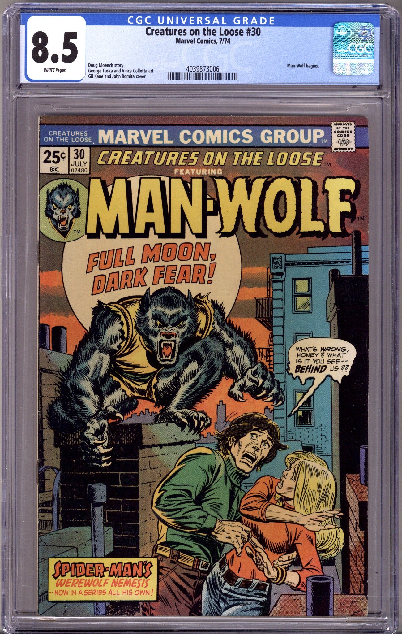 Creatures on the Loose 30 CGC 8.5 (VF+) (1974) 