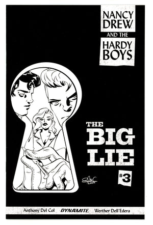 Nancy Drew and the Hardy Boys: The Big Lie 3 VF (8.0) (2017) Charretier B&W Incentive Variant