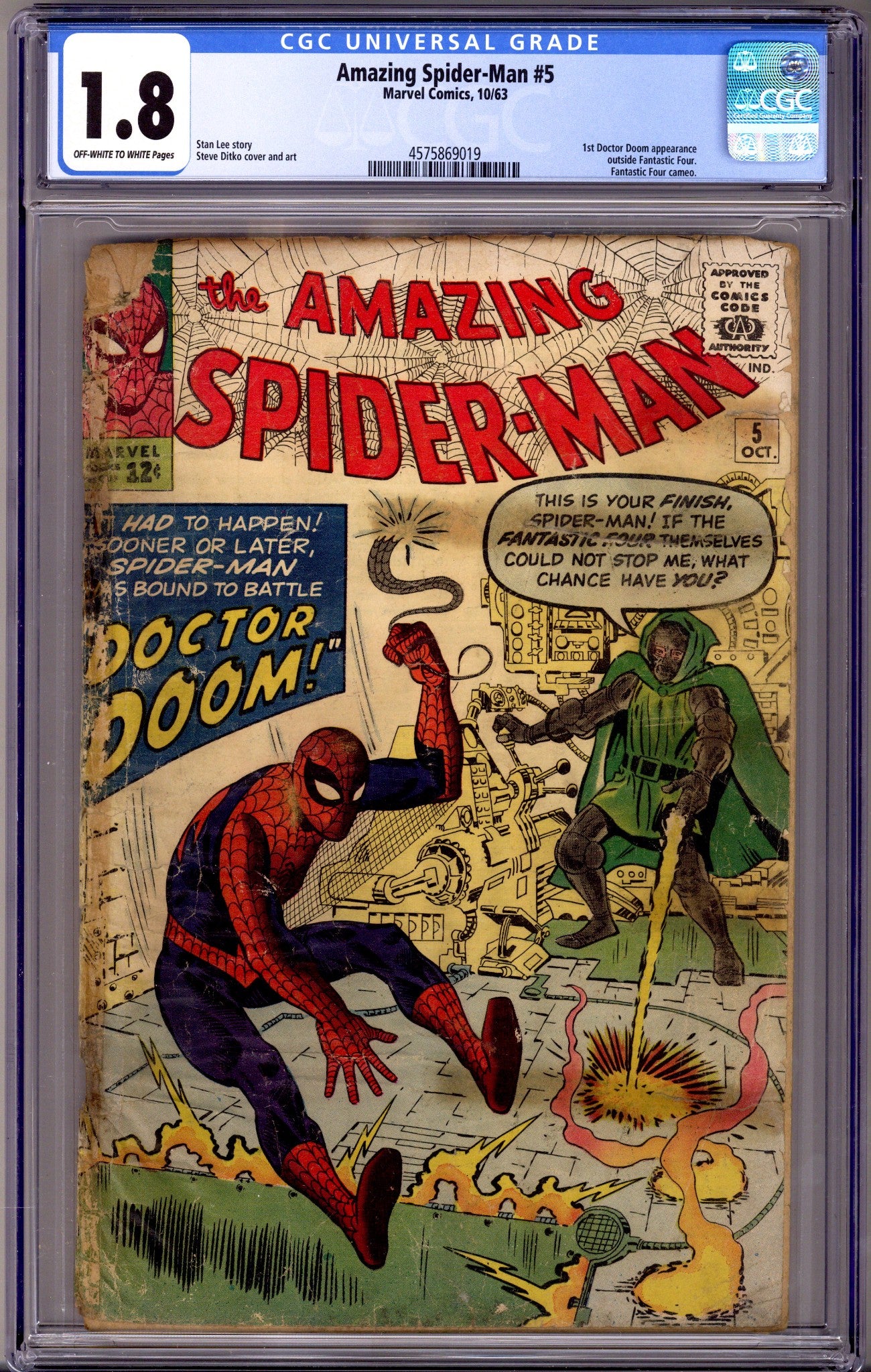 The Amazing Spider-Man Vol 1 5 CGC 1.8 (GD-)   (1963)        