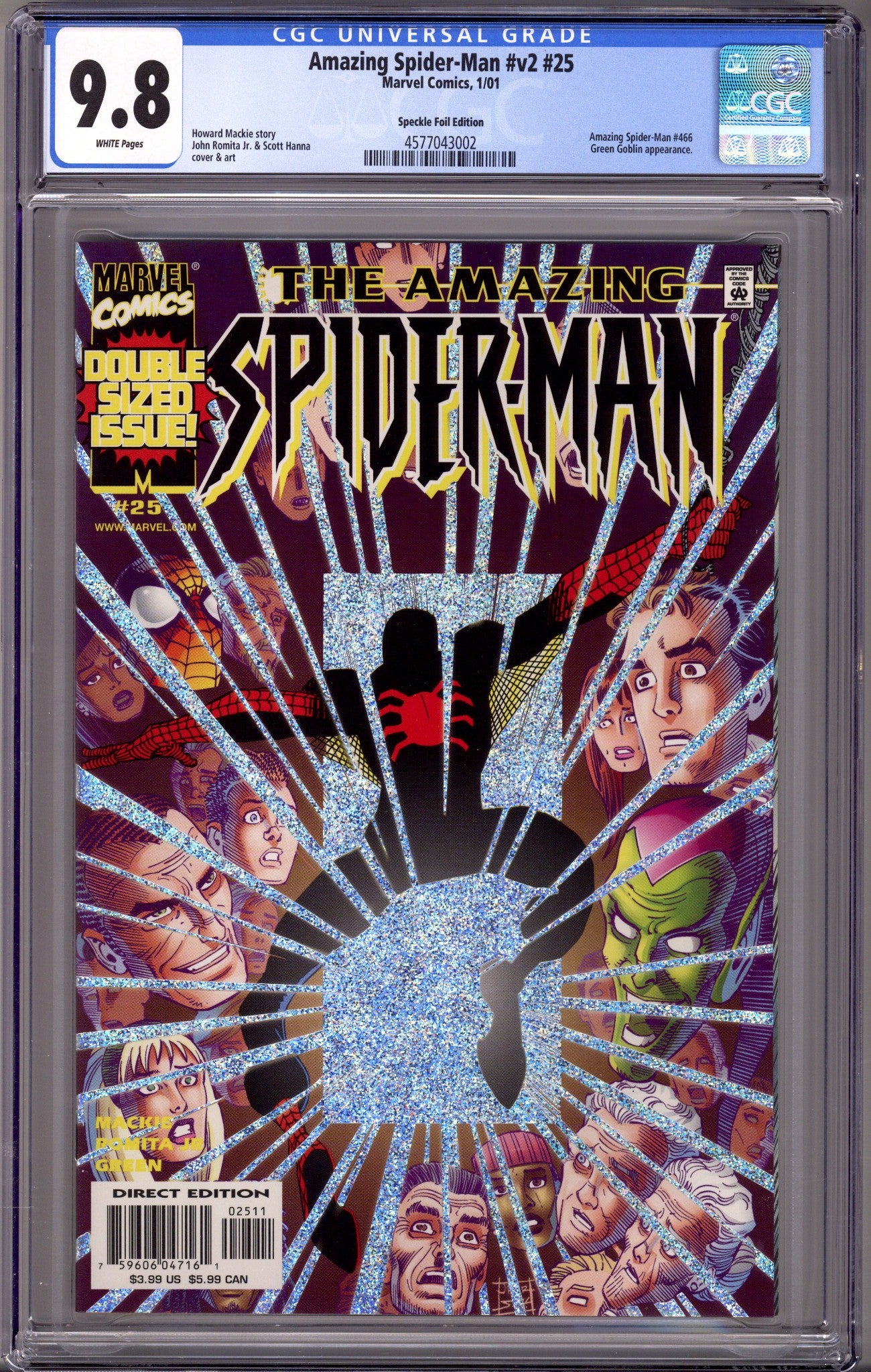 The Amazing Spider-Man Vol 2 25 CGC 9.8 (NM/M) (2001) Foil