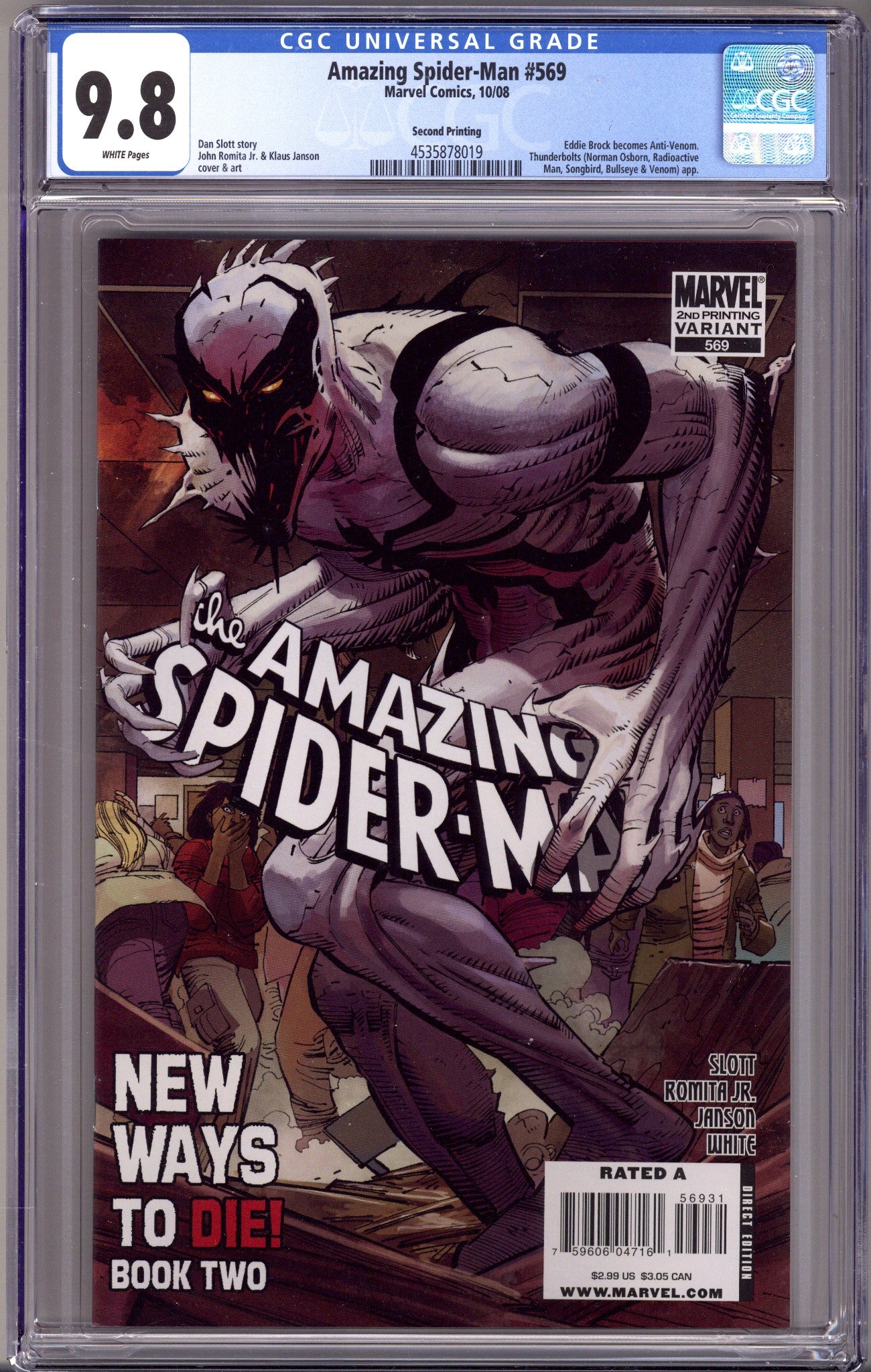 The Amazing Spider-Man Vol 2 569 CGC 9.8 (NM/M) (2008) 2nd Print 