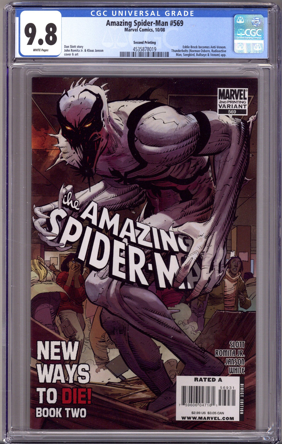 The Amazing Spider-Man Vol 2 569 CGC 9.8 (NM/M) (2008) 2nd Print 