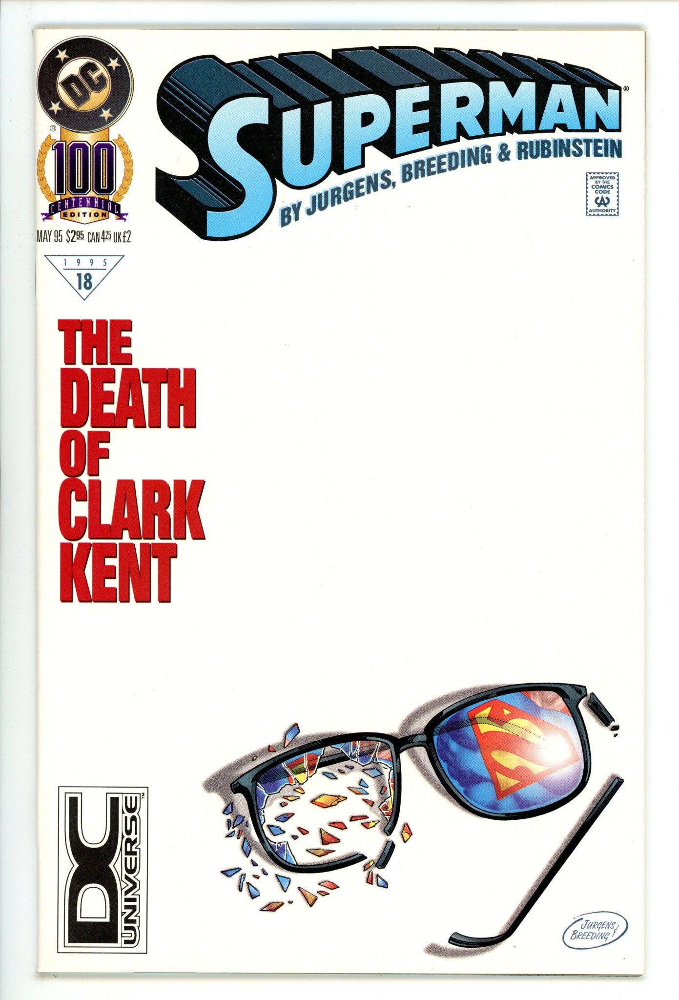 Superman Vol 2 100 VF (8.0) (1995) DC Universe Logo 
